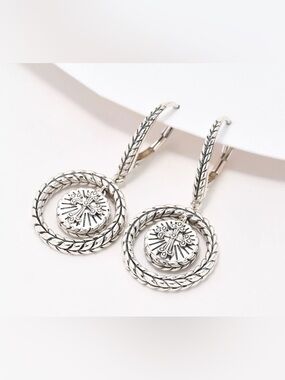 JAI Sterling Silver Symbols of Love Cross
Leverback Earrings (NEW)